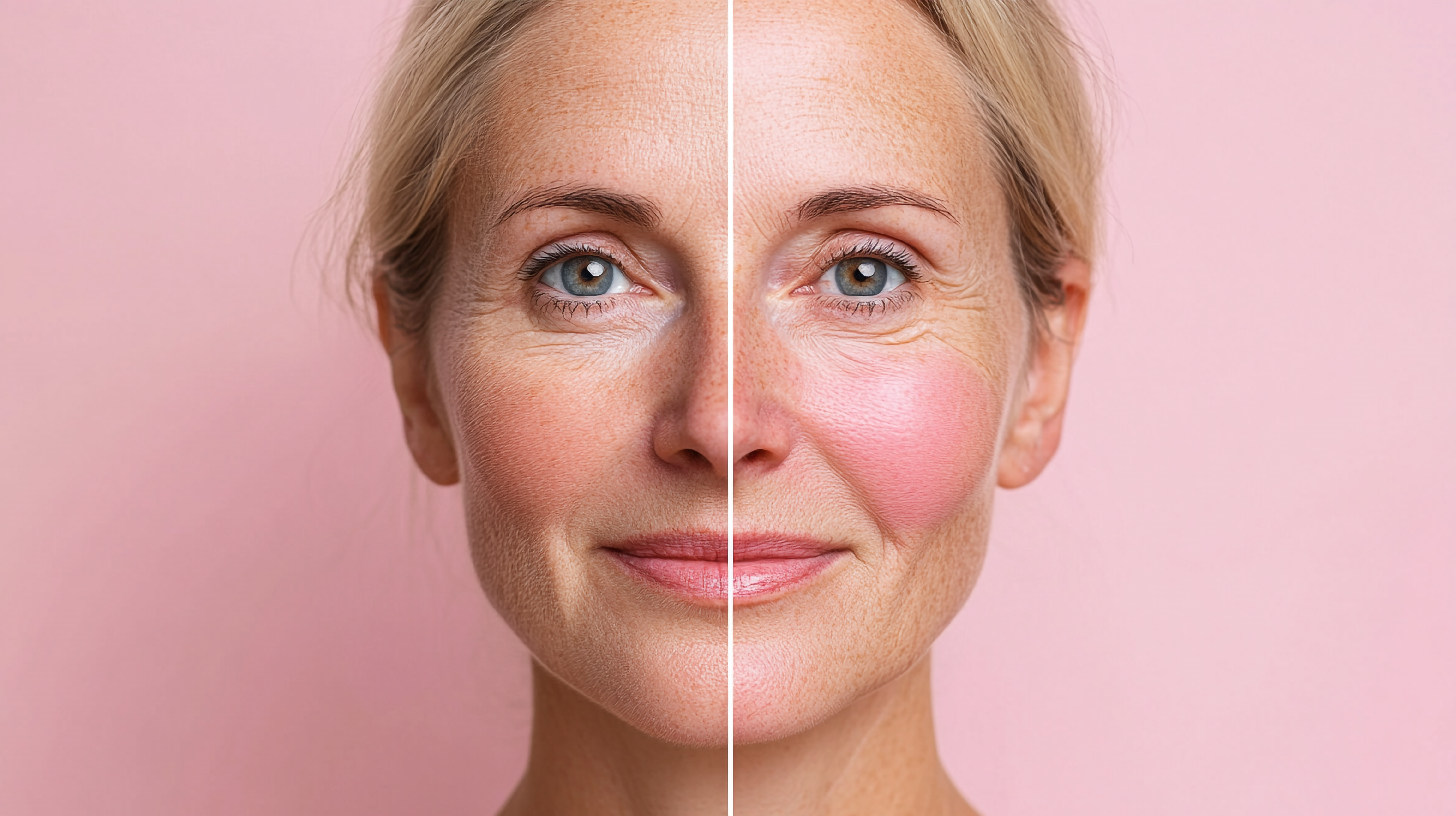 Before and after face treatment preview